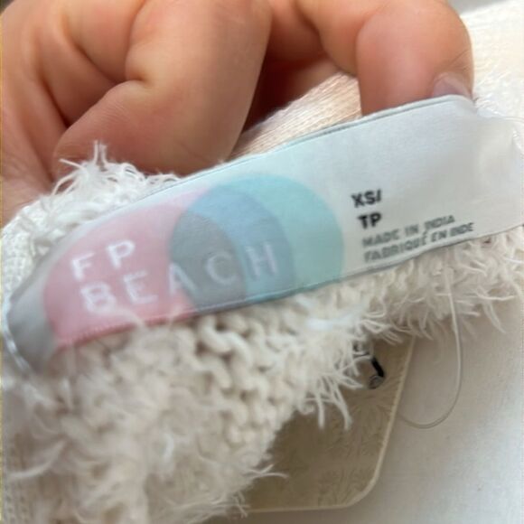 Free People Harleigh Sweater Top Ivory XS - Picture 4 of 8